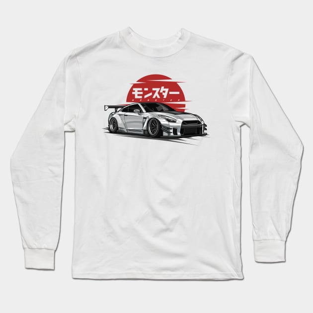 JDM Monster GTR R-35 (White) Long Sleeve T-Shirt by Jiooji Project